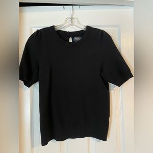 Maeve Anthropologie black sweater with button detail closure on back